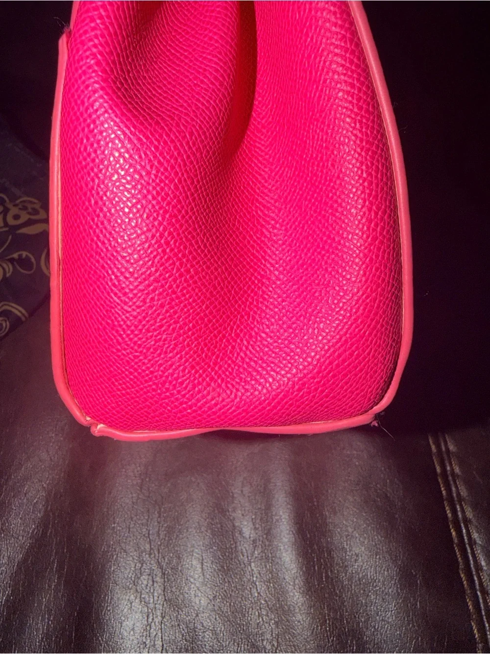 bebe Hot Pink Satchel with Gold Hardware